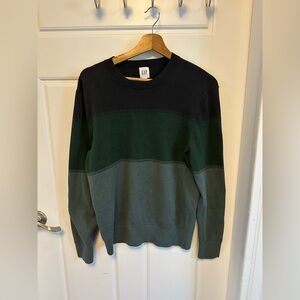Gap Colorblock Crewneck Green Sweater Size S
